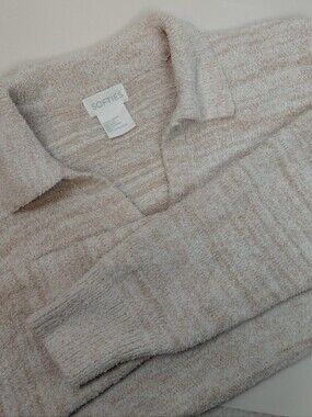 Softies Marshmallow Johnny Collar Top Size Large Soft Plushy